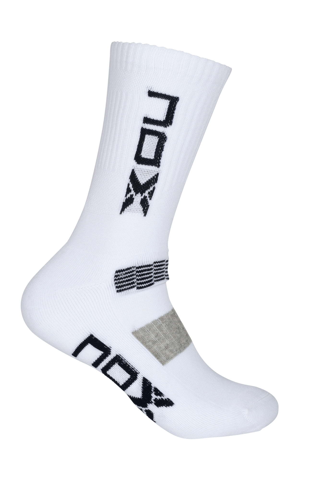 NOX Men's Mid-Length Socks White with Blue Logo