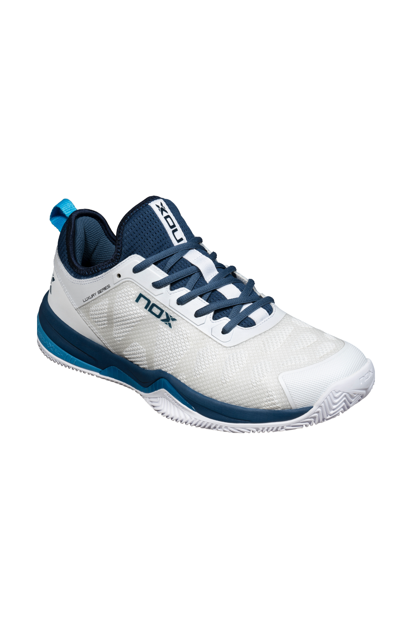 NOX Nerbo White/Swedish Blue Padel Shoes