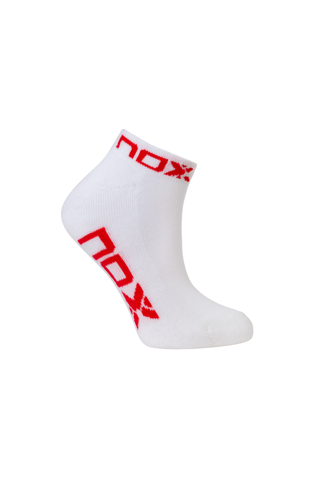 NOX Women's Ankle-Length Socks White with Red Logo