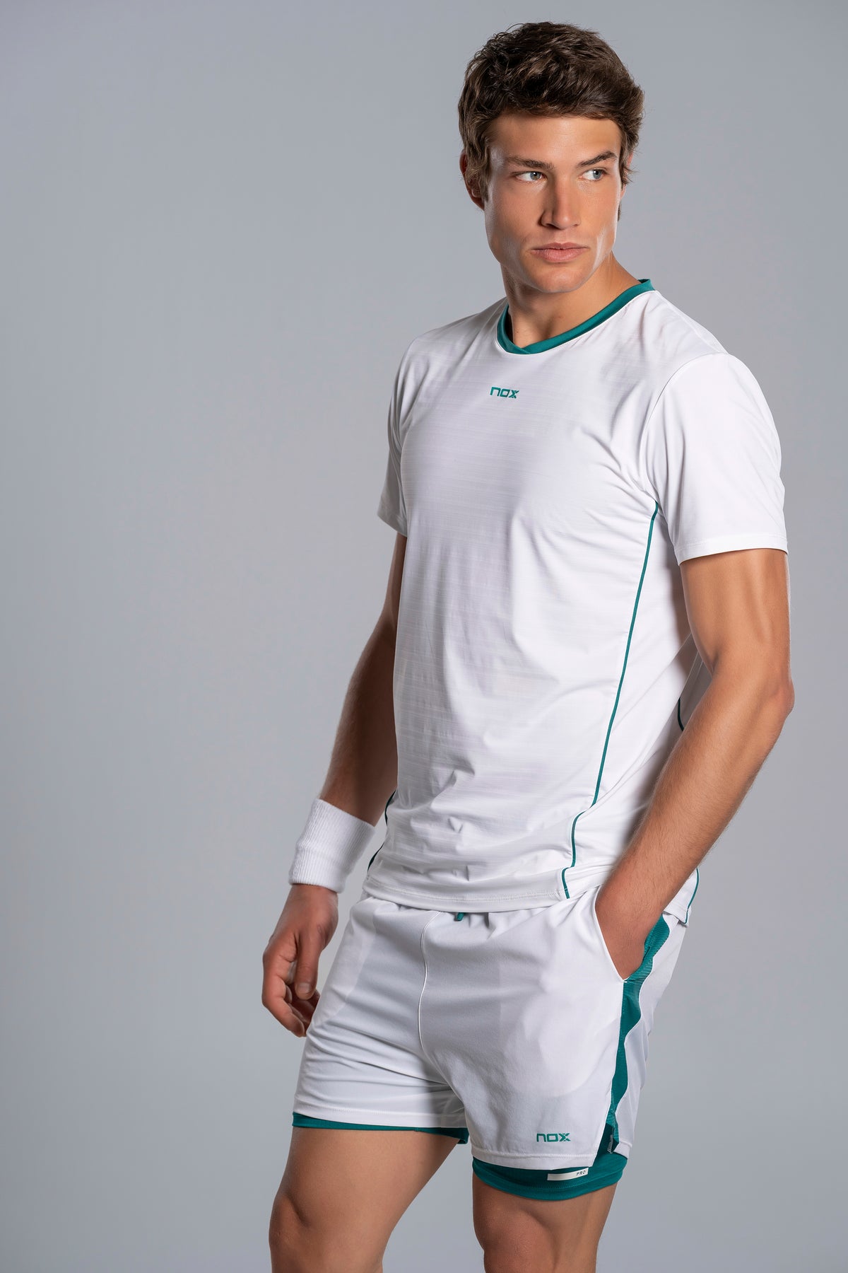 NOX Men PRO White/Ivy Green T-Shirt