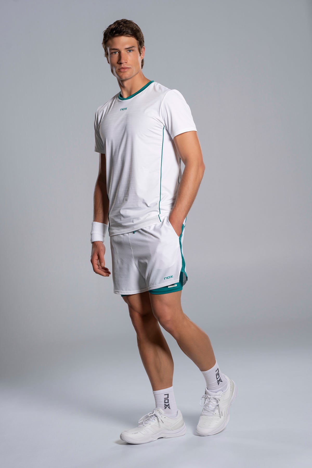 NOX Men PRO White/Ivy Green T-Shirt