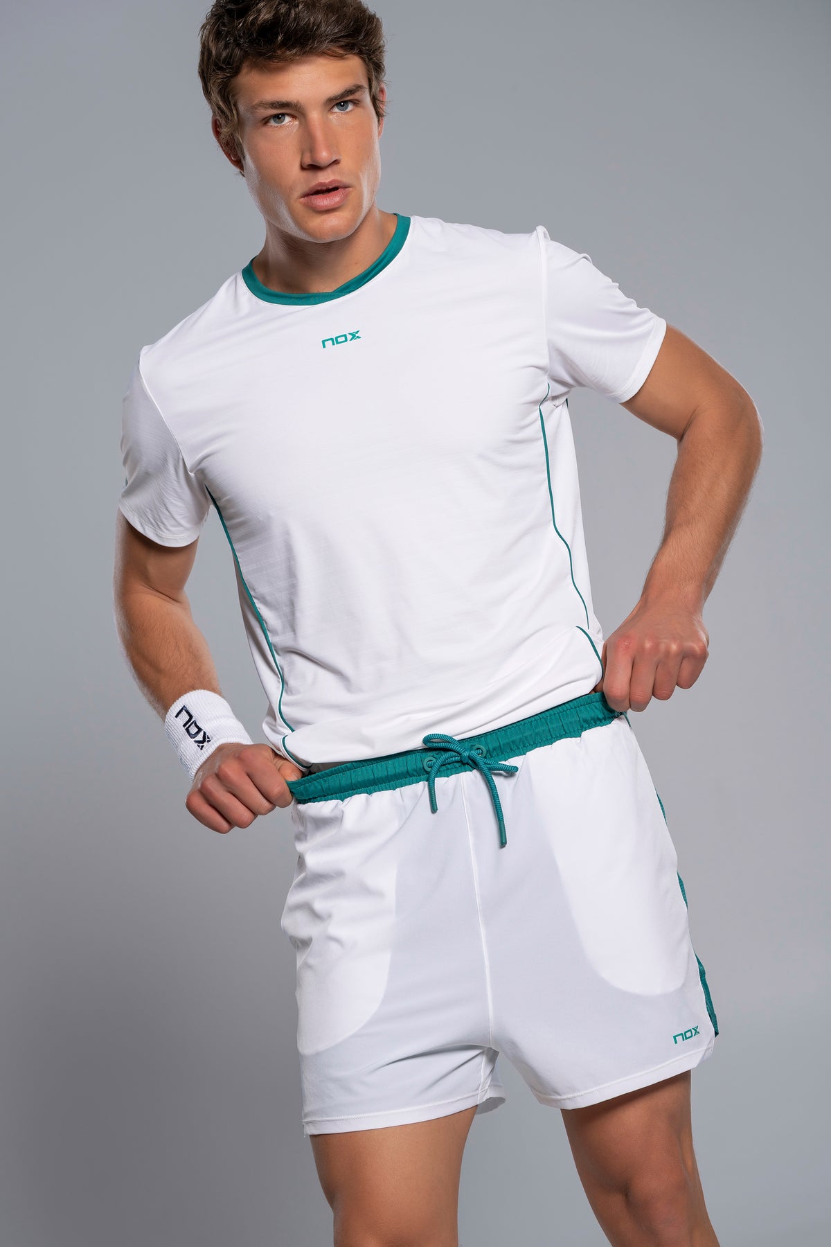NOX Men PRO White/Ivy Green Short