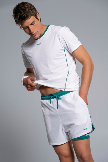 NOX Men PRO White/Ivy Green Short