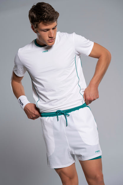 NOX Men PRO White/Ivy Green Short