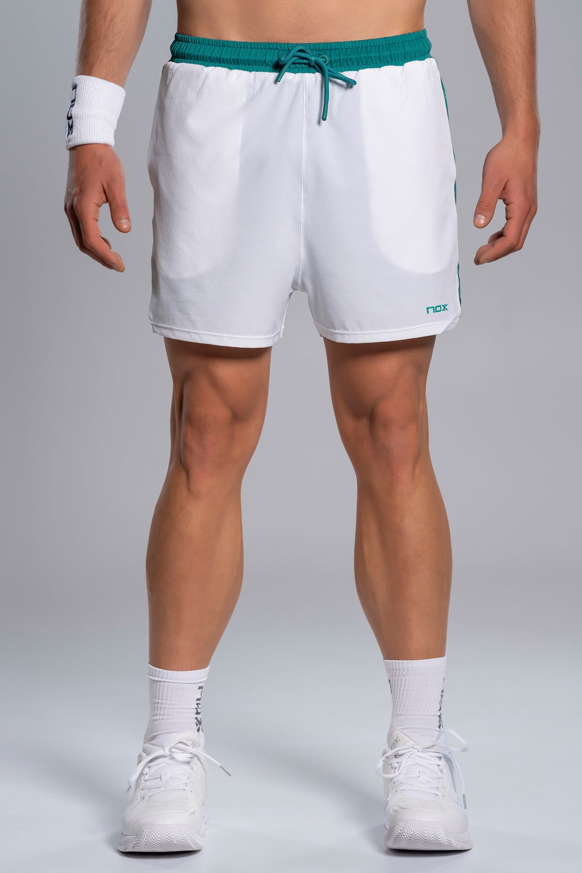 NOX Men PRO White/Ivy Green Short