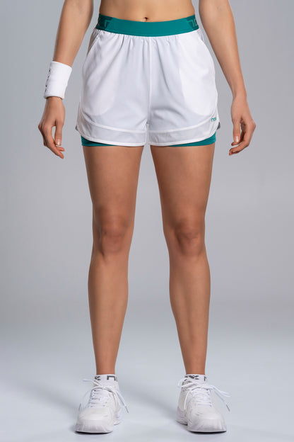 NOX Women PRO White/Ivy Green Short
