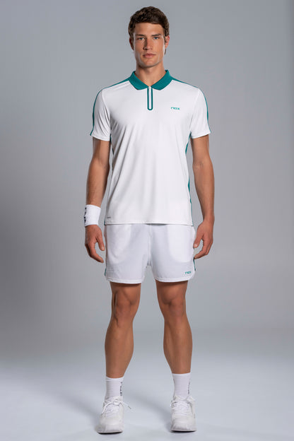 NOX Men PRO White/Ivy Green Polo T-shirt