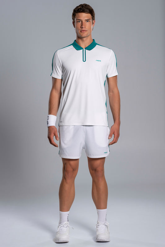 NOX Men PRO White/Ivy Green Polo T-shirt