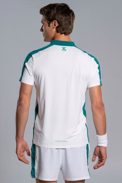 NOX Men PRO White/Ivy Green Polo T-shirt