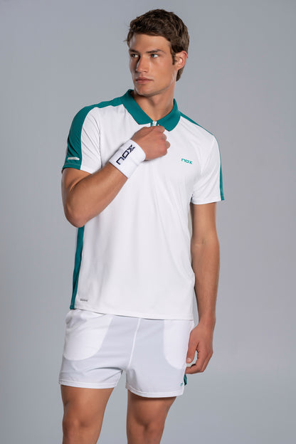 NOX Men PRO White/Ivy Green Polo T-shirt