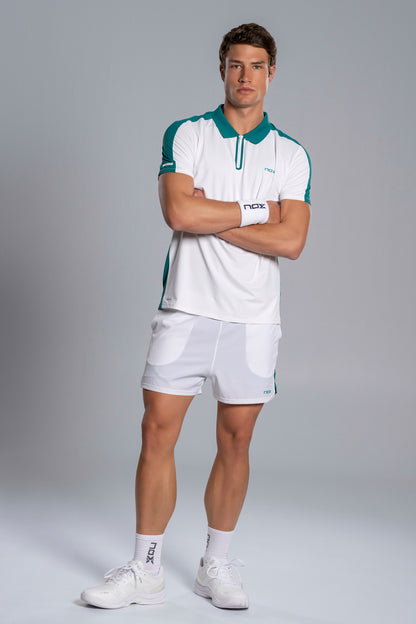 NOX Men PRO White/Ivy Green Polo T-shirt