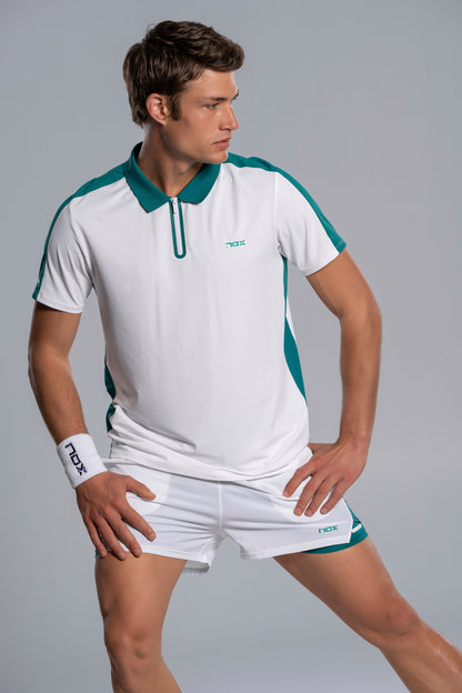 NOX Men PRO White/Ivy Green Polo T-shirt