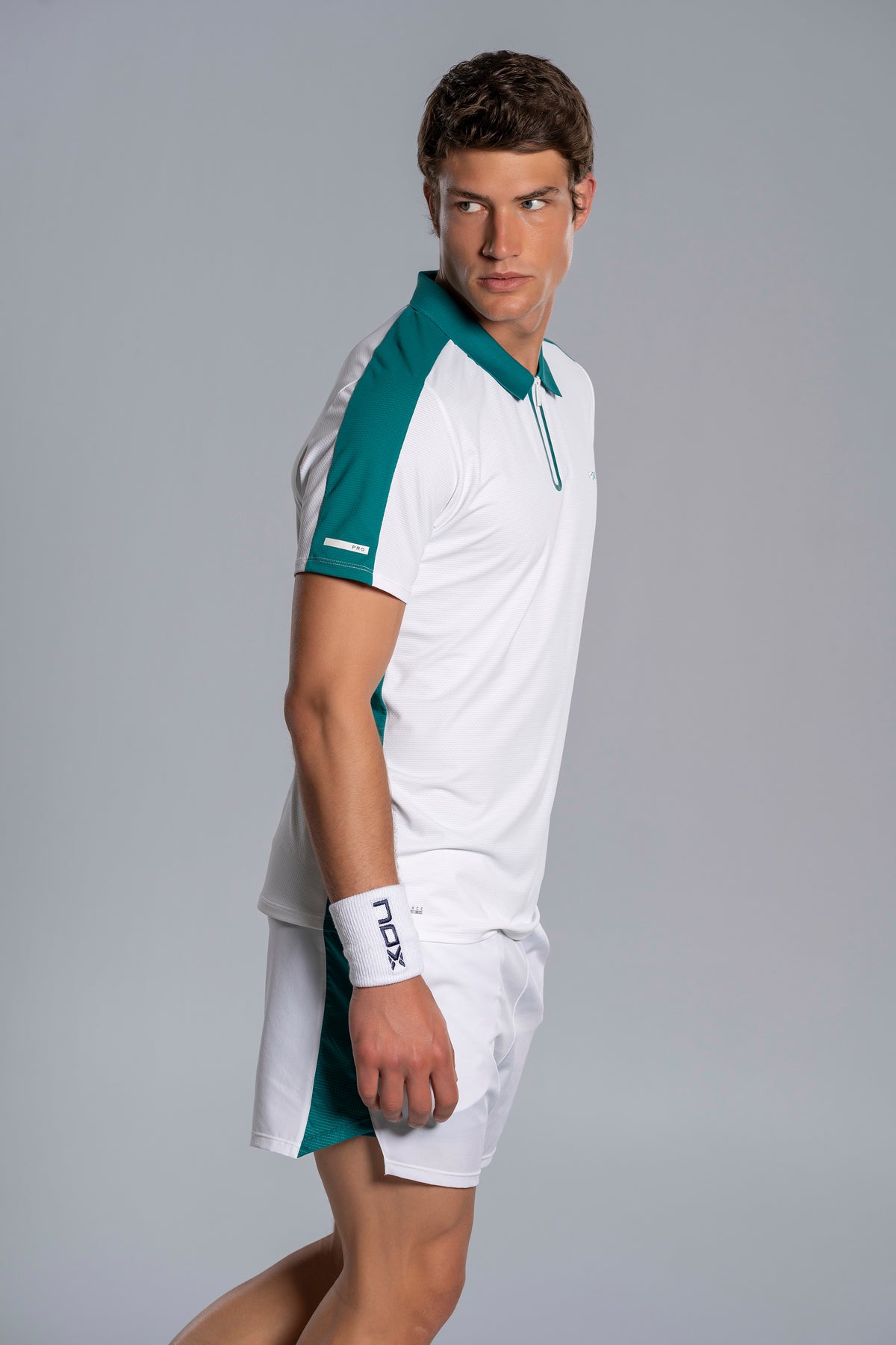 NOX Men PRO White/Ivy Green Polo T-shirt