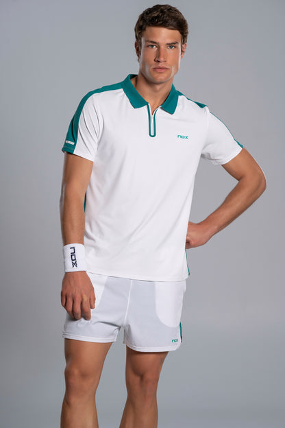 NOX Men PRO White/Ivy Green Polo T-shirt