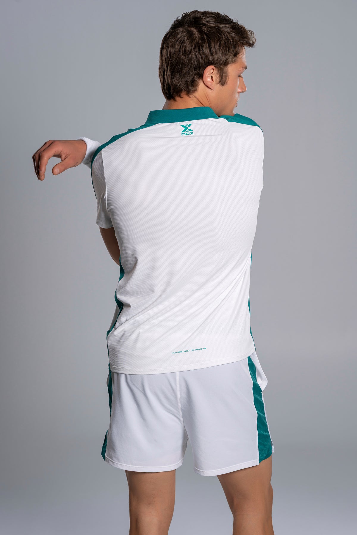 NOX Men PRO White/Ivy Green Polo T-shirt