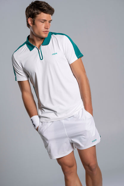 NOX Men PRO White/Ivy Green Polo T-shirt