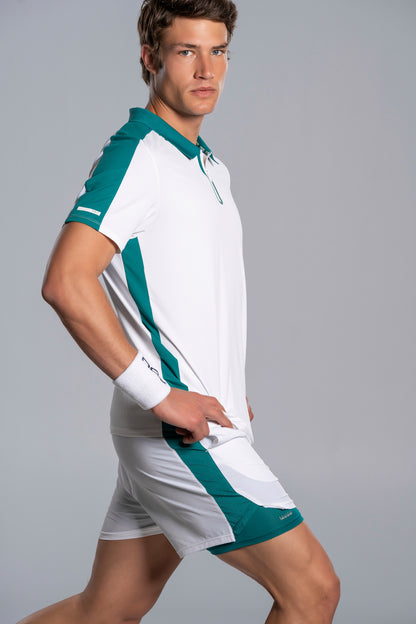 NOX Men PRO White/Ivy Green Polo T-shirt