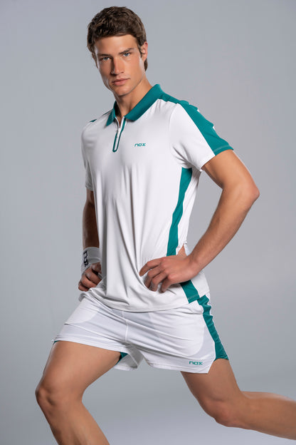 NOX Men PRO White/Ivy Green Polo T-shirt