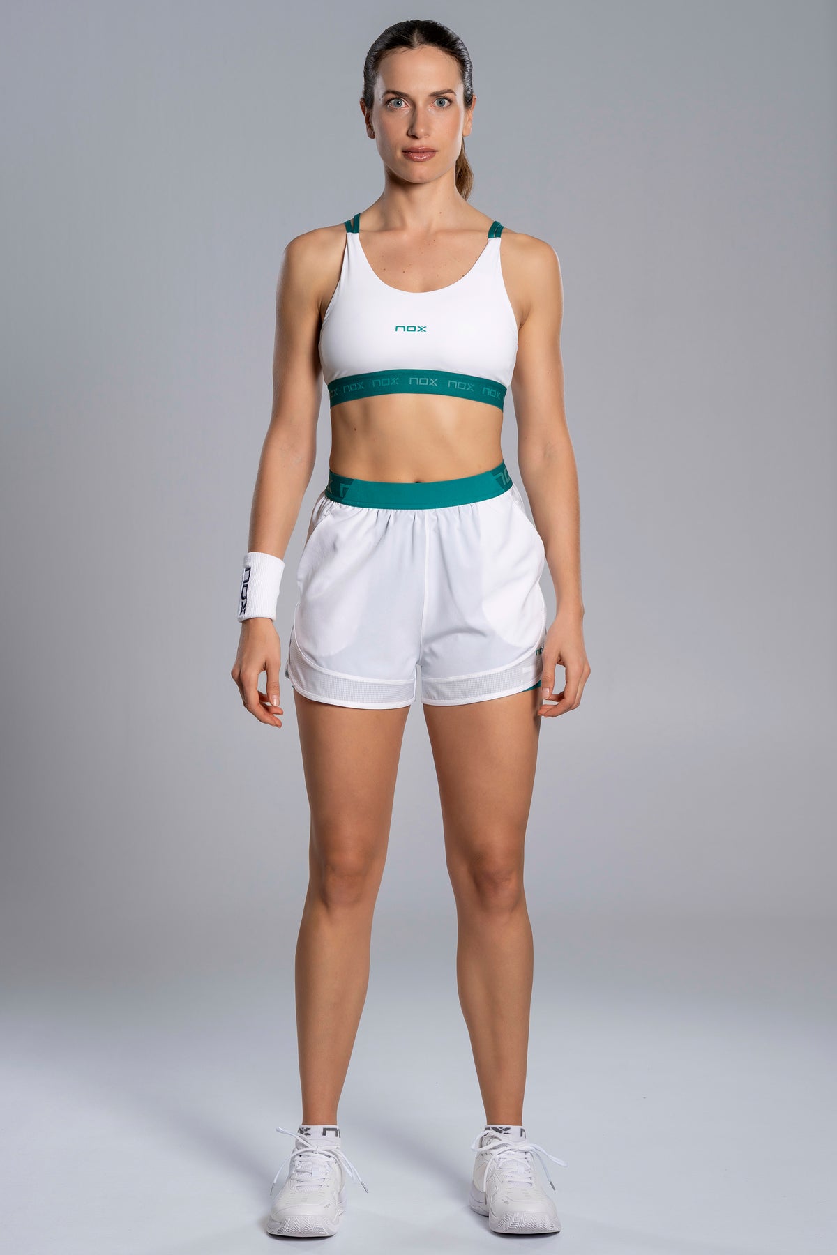 NOX Women PRO White/Ivy Green Sports Bra