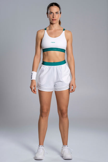NOX Women PRO White/Ivy Green Sports Bra
