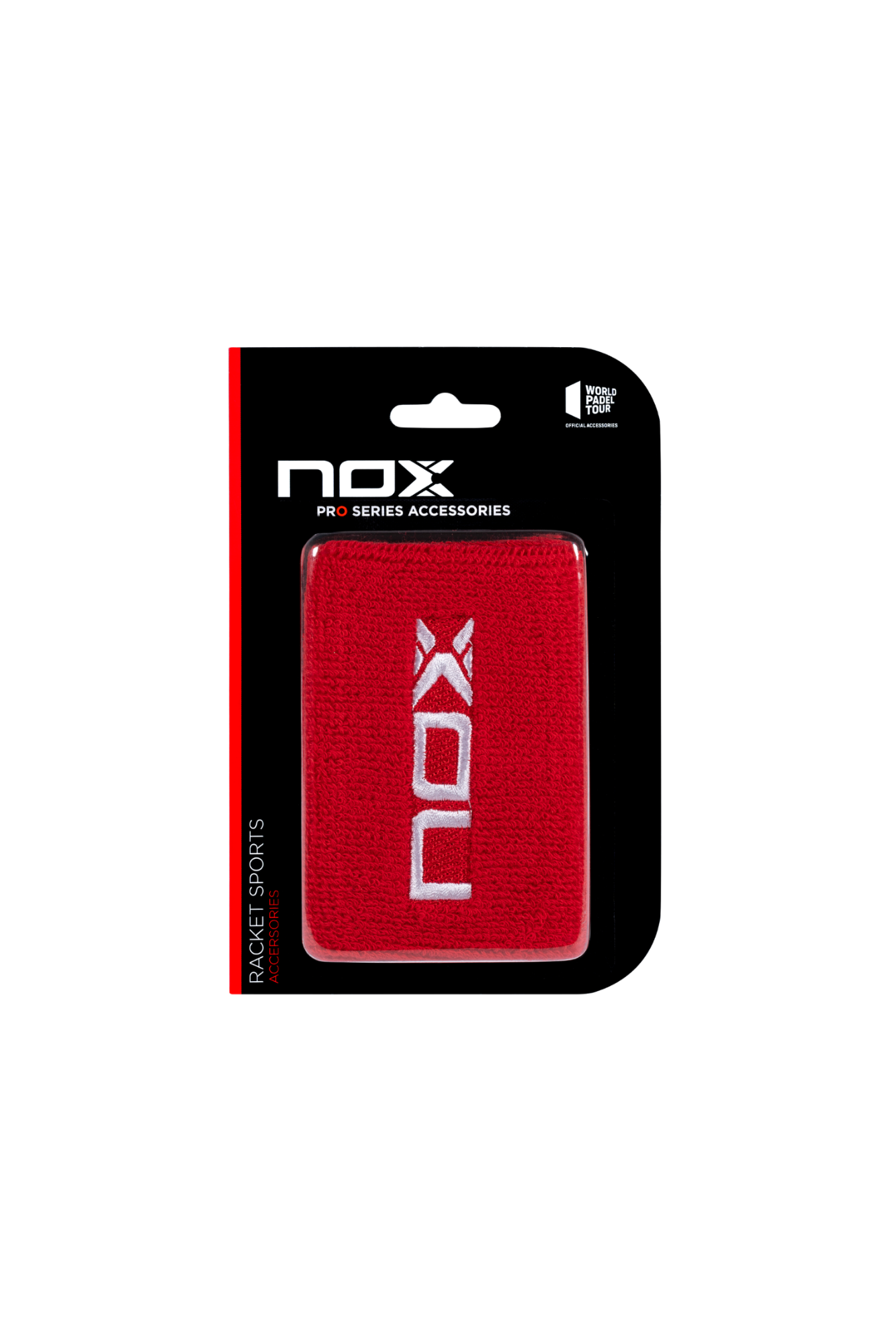 NOX Sports Wristbands in Red with White Logo