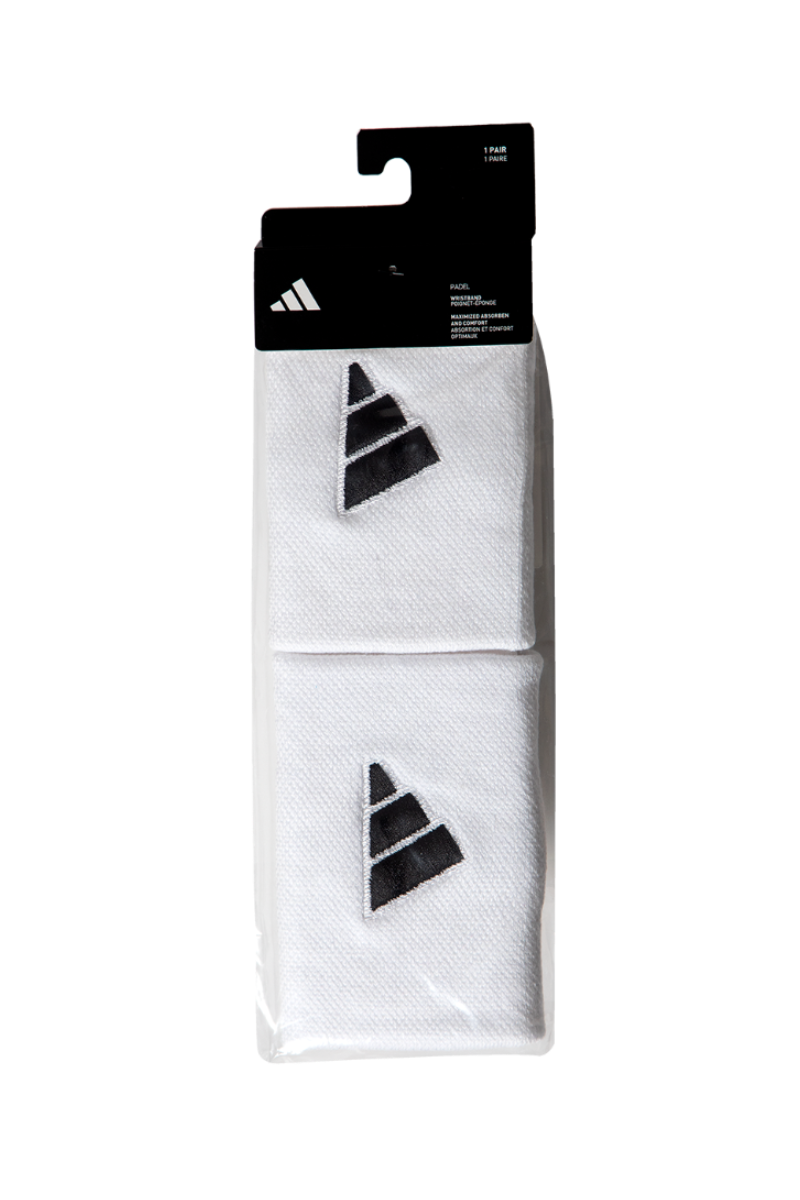 ADIDAS Wristbands L White with Black Logo