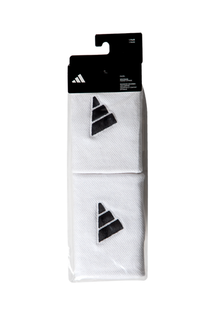 ADIDAS Wristbands L White with Black Logo
