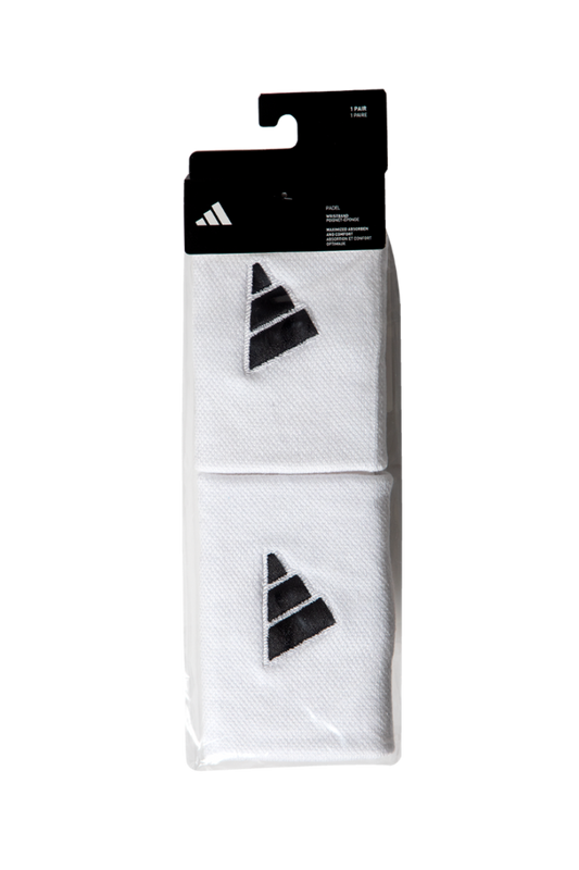 ADIDAS Wristbands L White with Black Logo